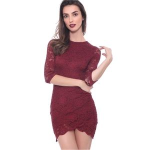 [M] Blossom & Co. Burgundy Dress